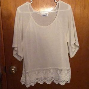 XL Tan 3/4 Length Top